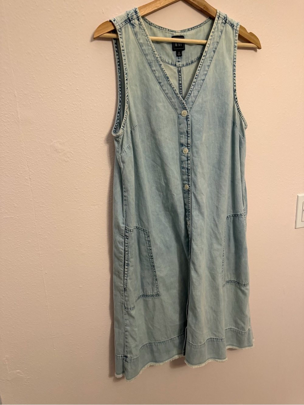 1990’s GAP Light Blue Denim Sleeveless Button Dress